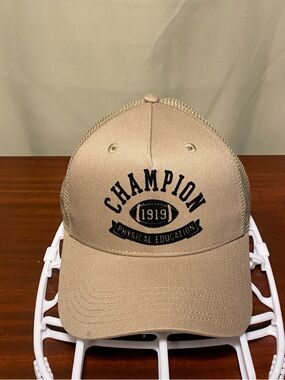 Champion Physical Education 1919  Khaki Twill Trucker SnapBack Hat O/S